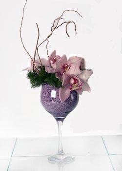  Ankara Glba online iek gnderme sipari  cam ierisinde 3 adet kandil orkide
