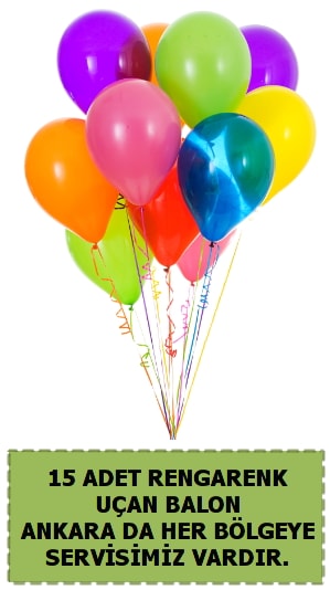 15 adet uan balon rengarenk  Ankara Glba Karyaka iek sat 